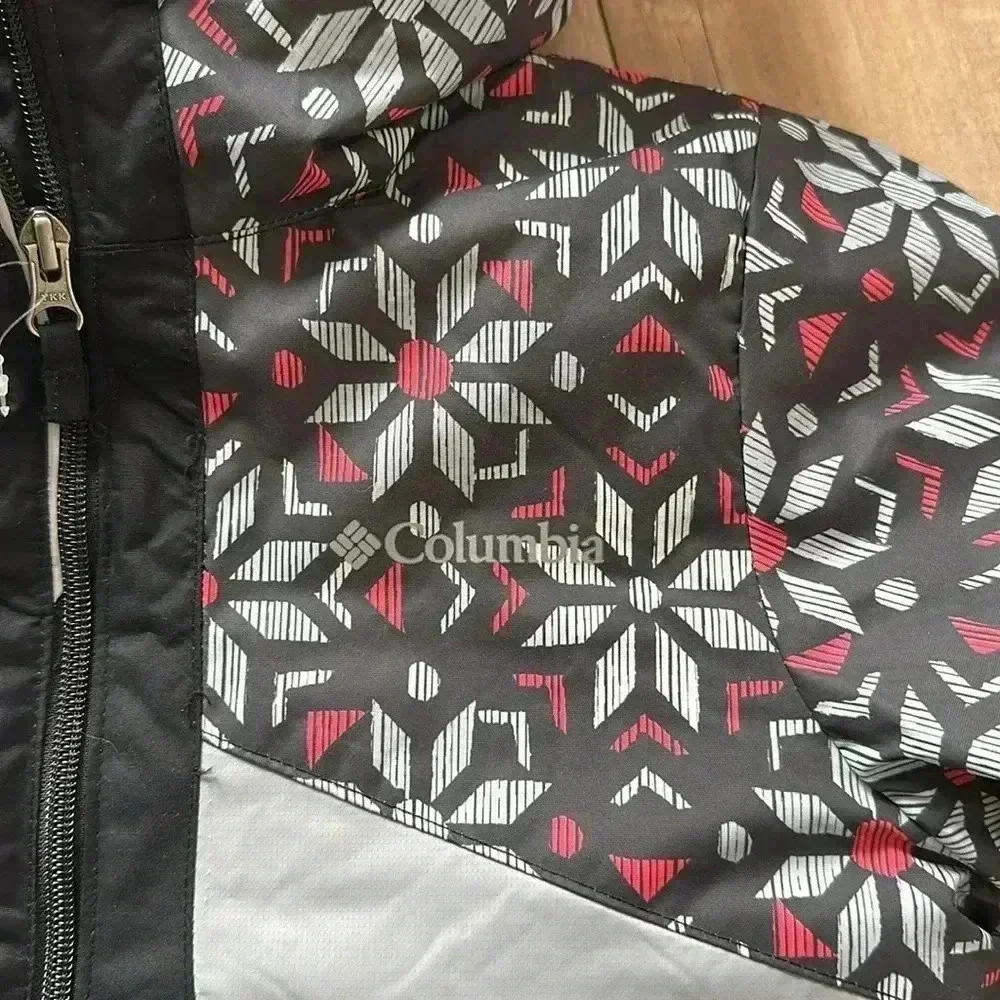 NWT Columbia Kids Youth Horizon Ride Jacket Black/Black Paperflakes Youth Sz L